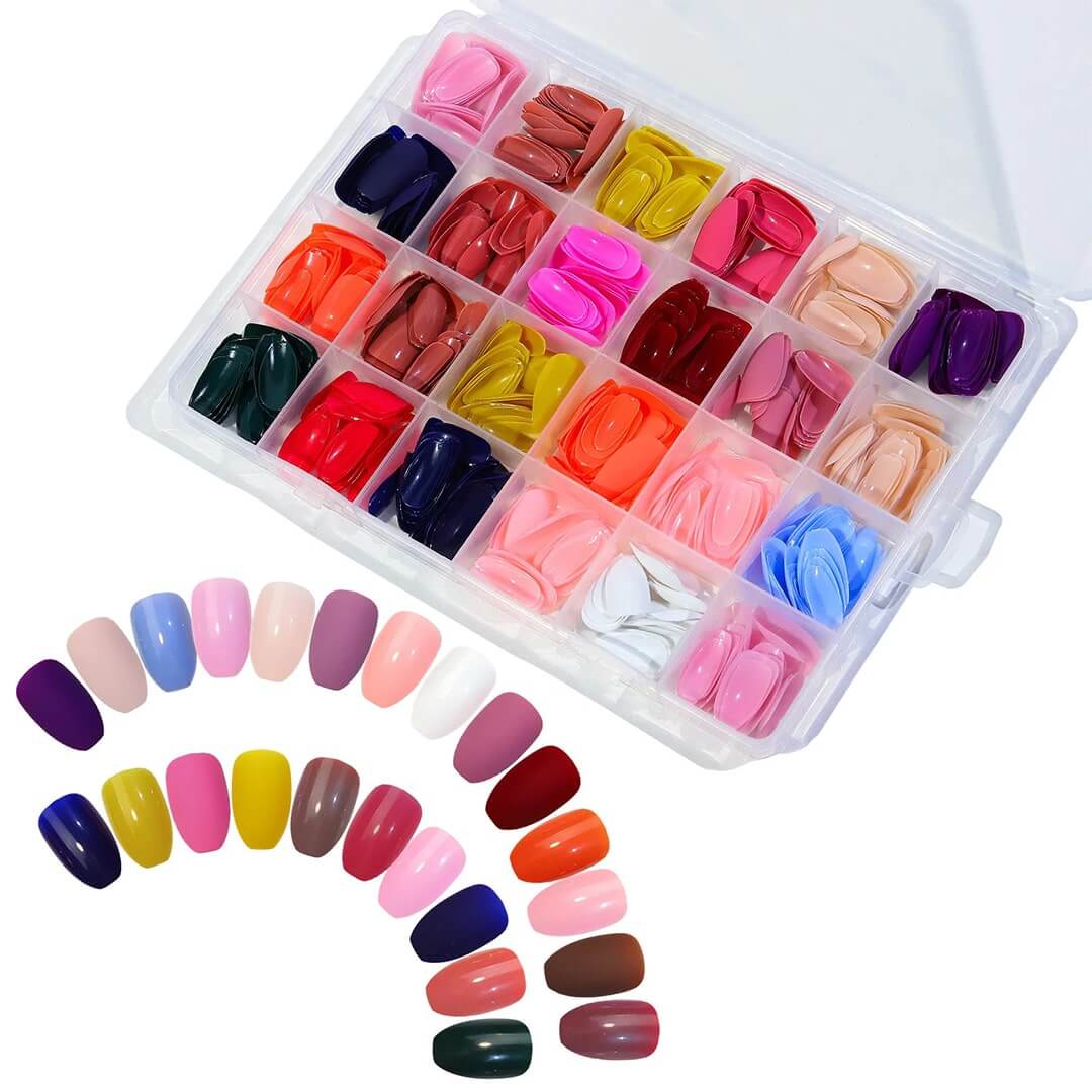 576 pcs box Colorful Fake Nails Acrylic Full Cover Nail