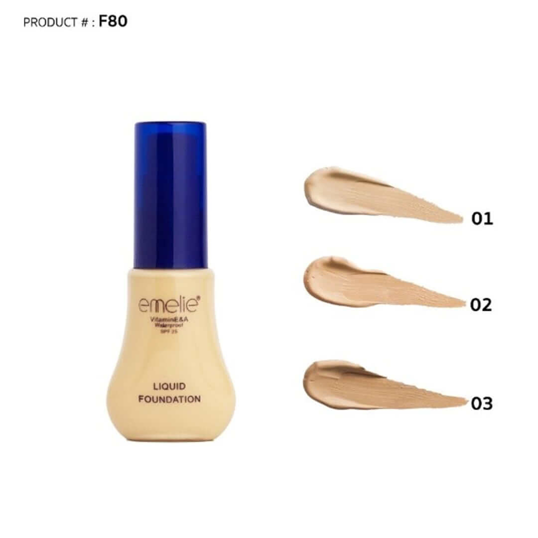 Emelie Vitamin E And A SPF25 Waterproof Liquid Foundation