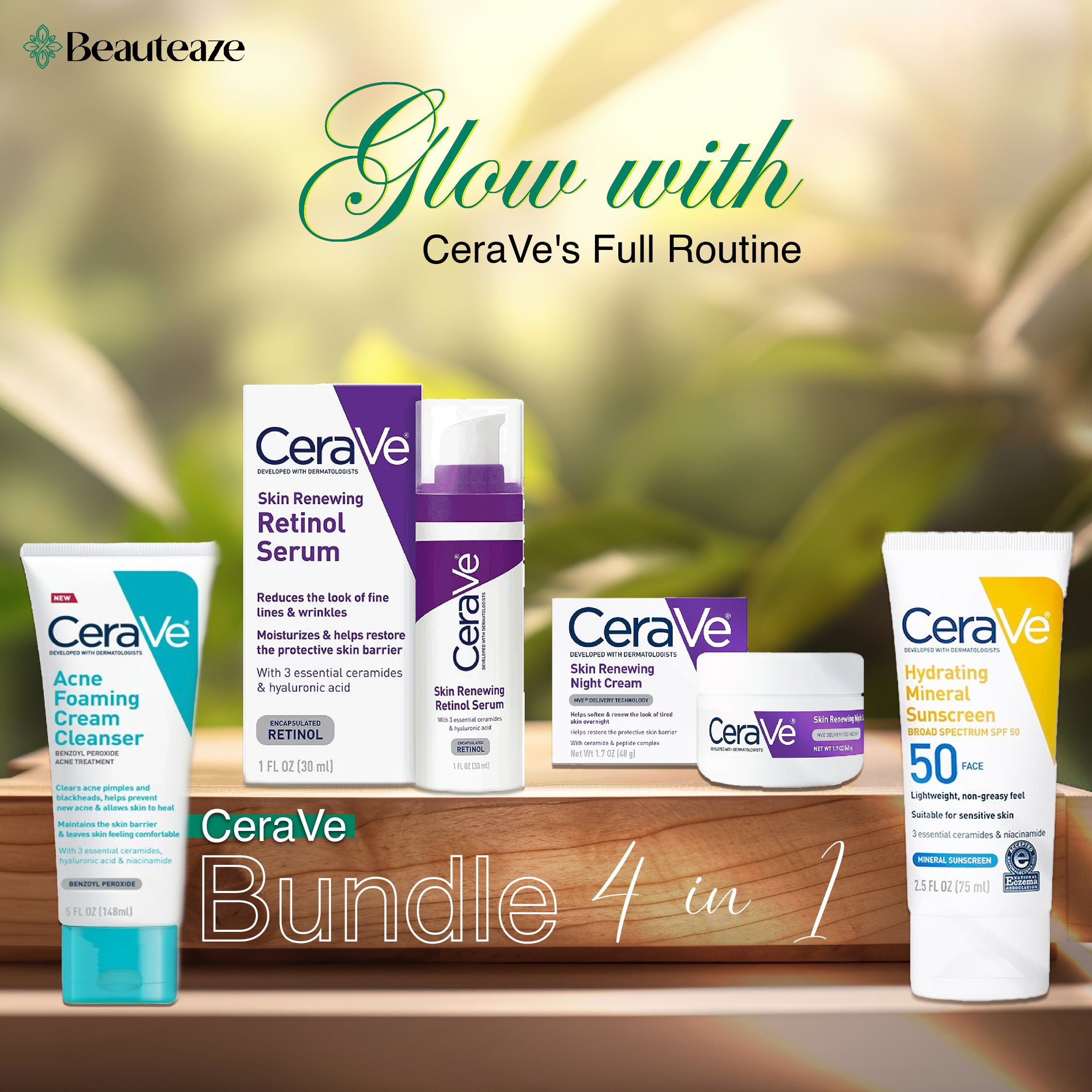 CeraVe 4 in 1 Skincare Bundle